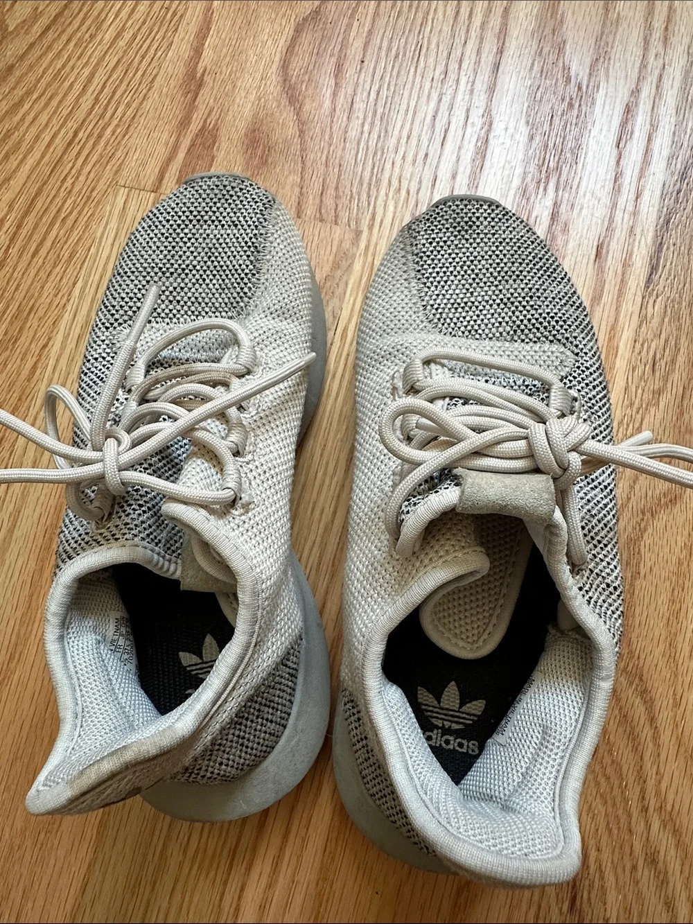 adidas Women’s Light Beige Knit Lace-Up Sneakers